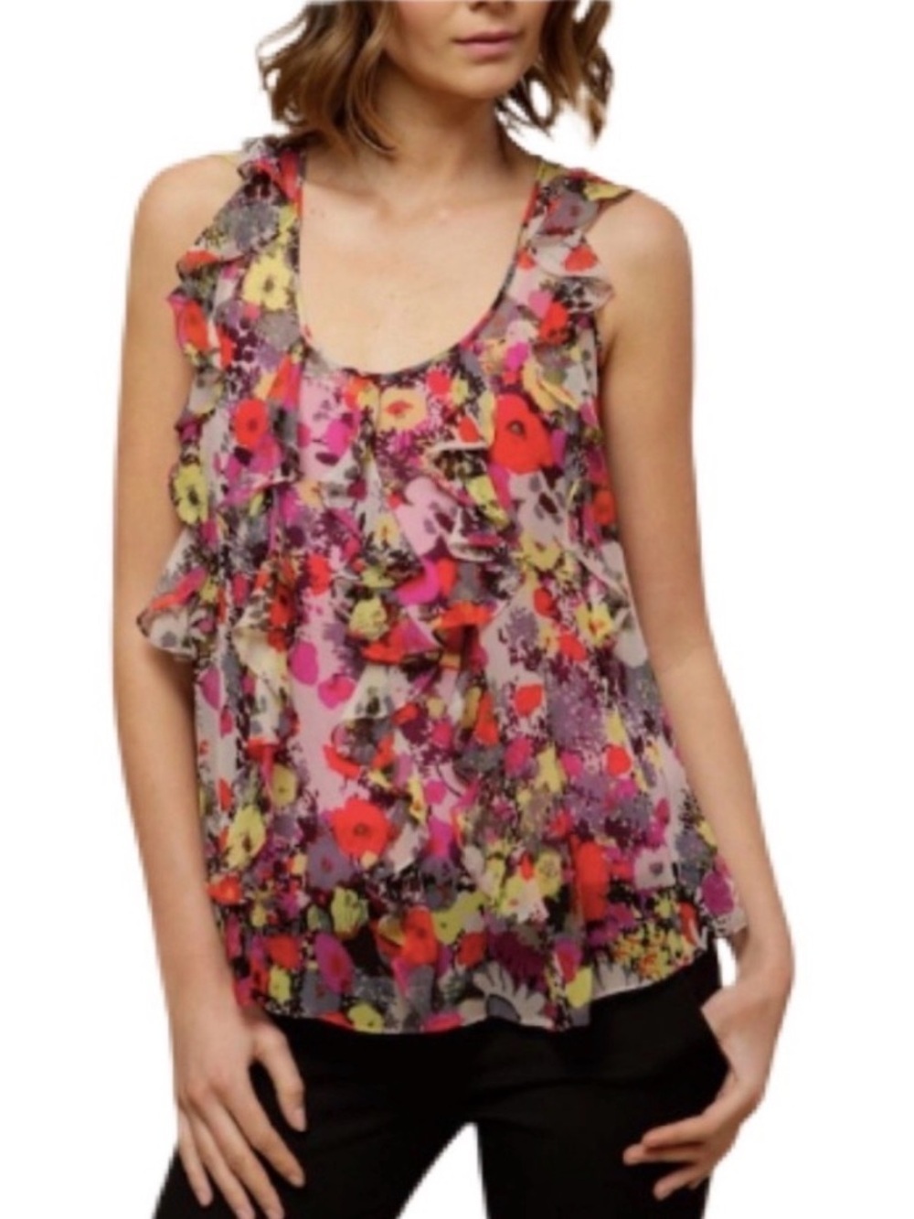 Rebecca Taylor Floral Silk Sleeveless Blouse – Size 2
Pink Multicolor